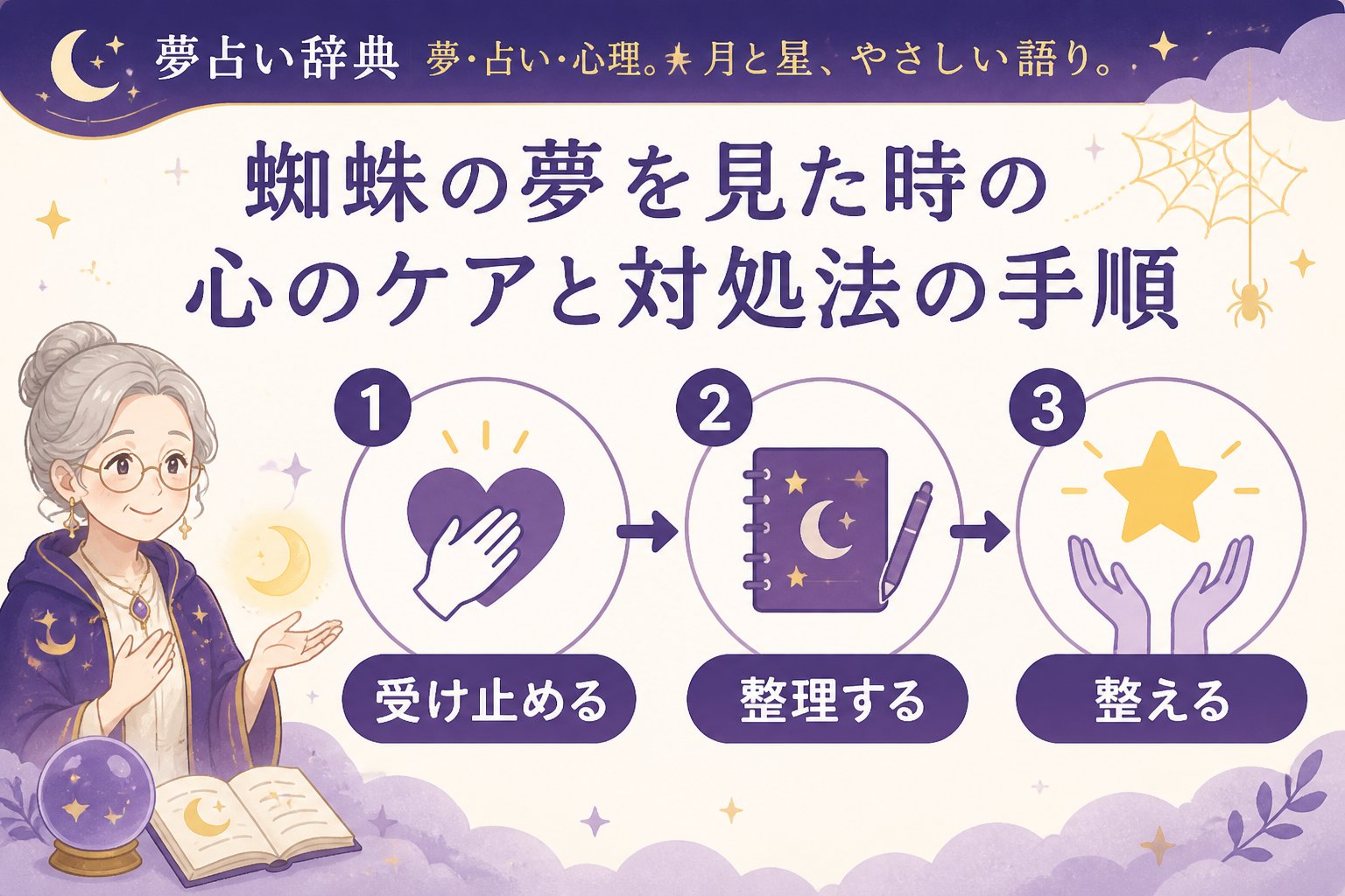 夢占い 蜘蛛の夢を見た時の心のケアと対処法の手順