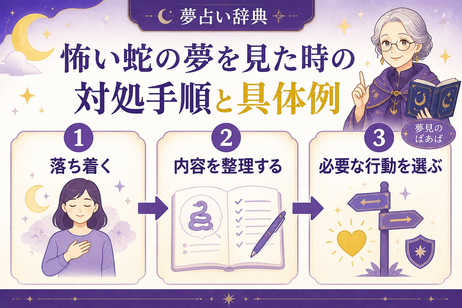 夢占い 怖い蛇の夢を見た時の対処手順と具体例