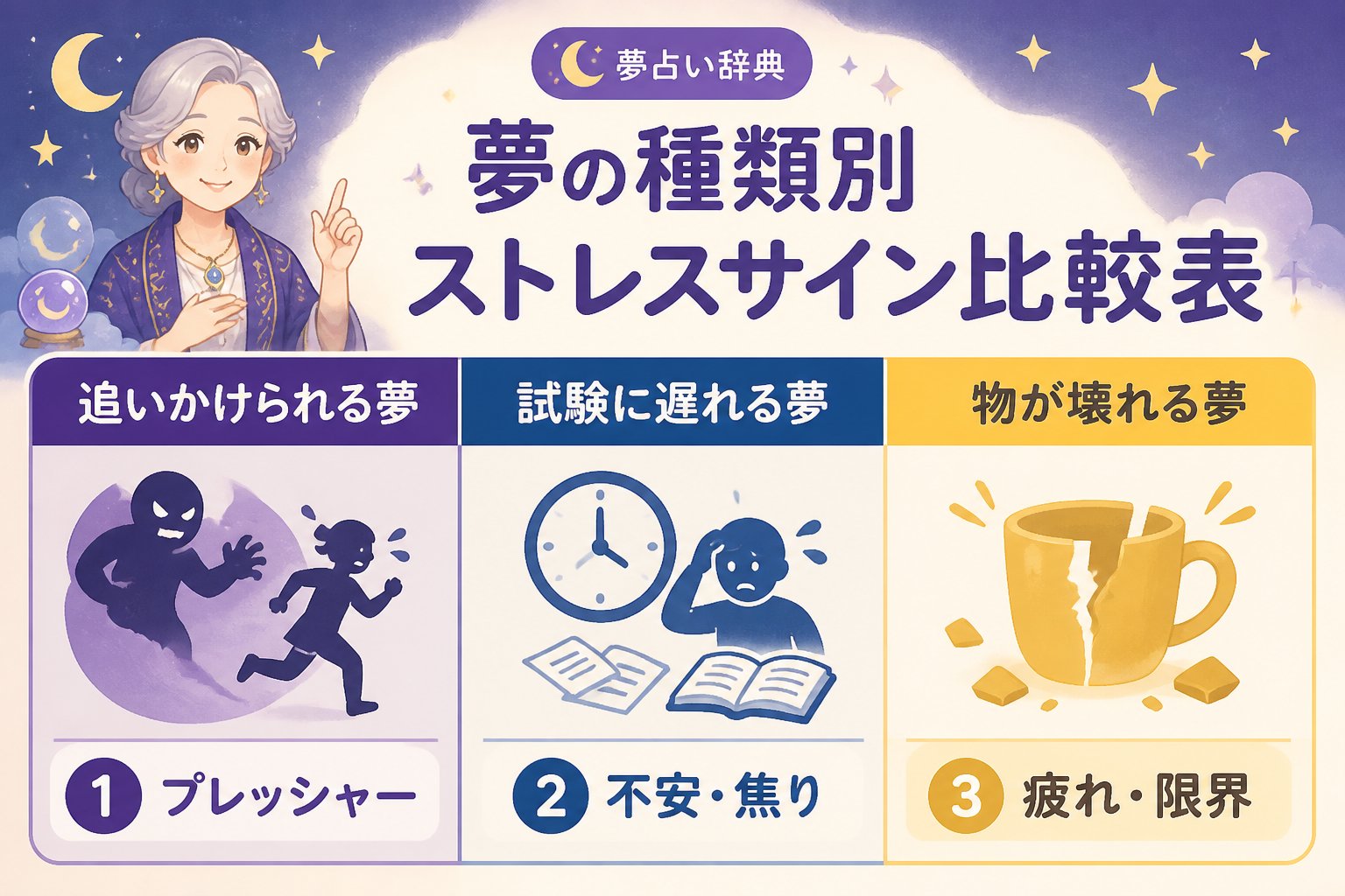 心理 夢の種類別ストレスサイン比較表