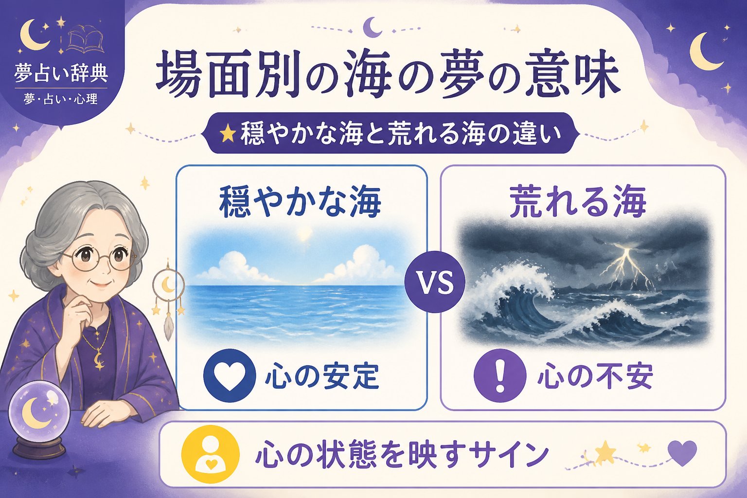夢占い 場面別の海の夢の意味:穏やかな海と荒れる海の違い