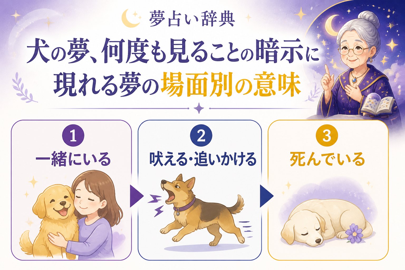 夢占い 犬の夢、何度も見ることの暗示に現れる夢の場面別の意味
