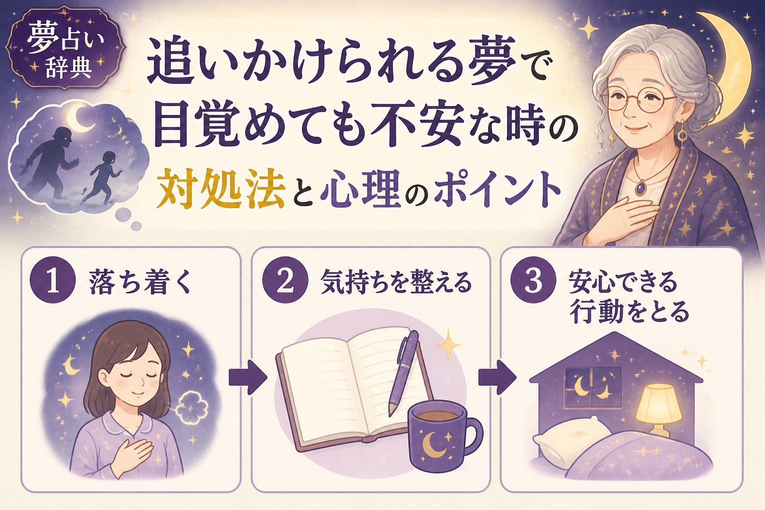 心理 追いかけられる夢の対処(目覚めても不安)を含む夢の場面別の意味と感情