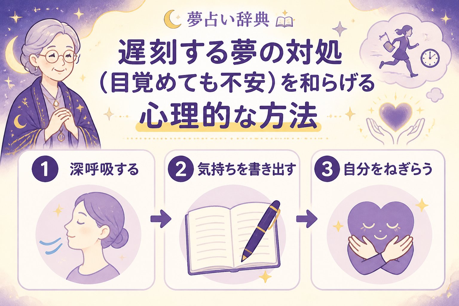 心理 遅刻する夢の対処（目覚めても不安）の具体的な方法