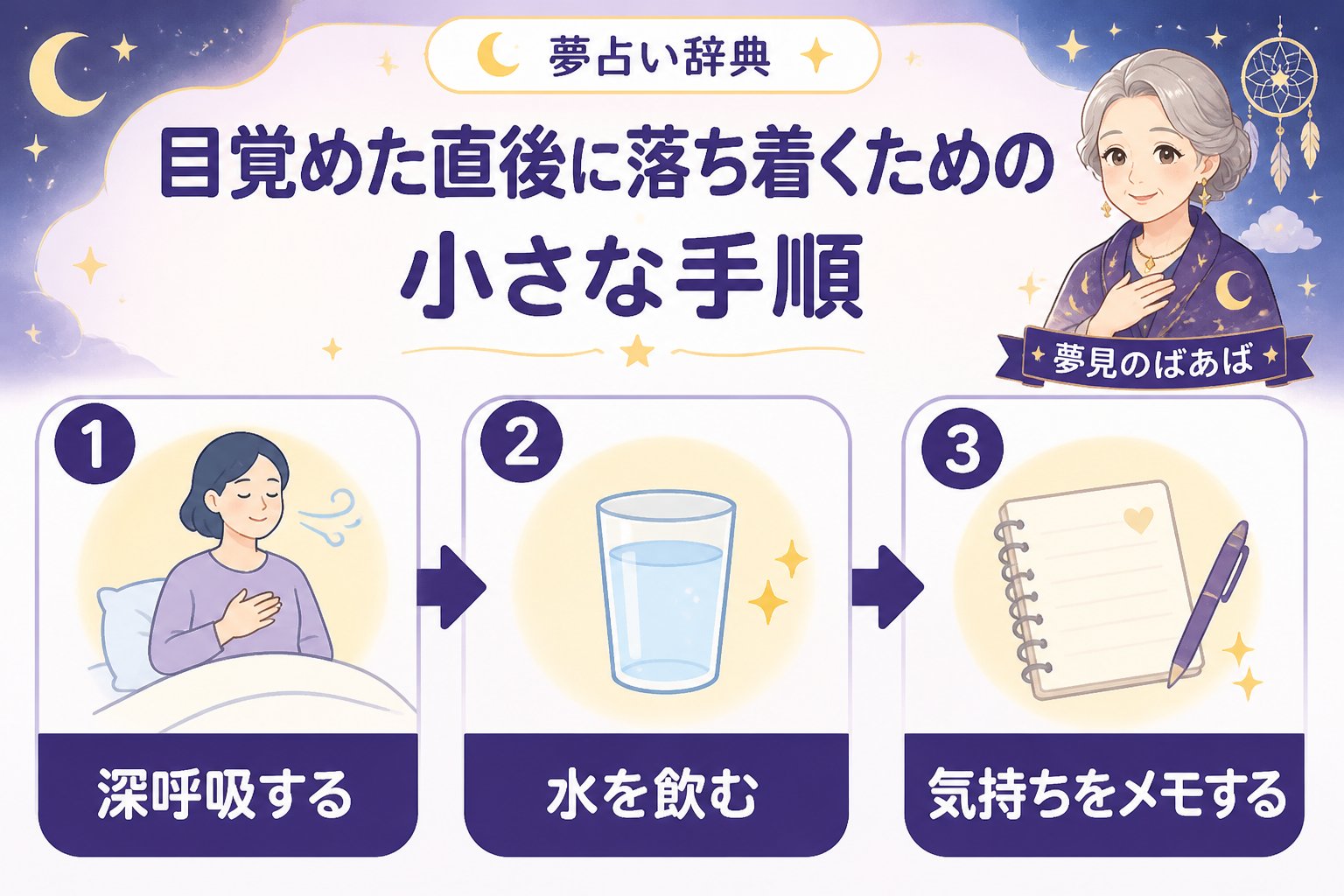 目覚めた直後に落ち着くための小さな手順